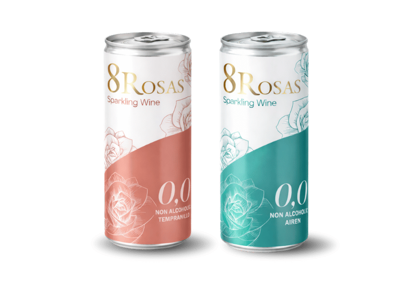 8 Rosas Alcohol free sparkling cans